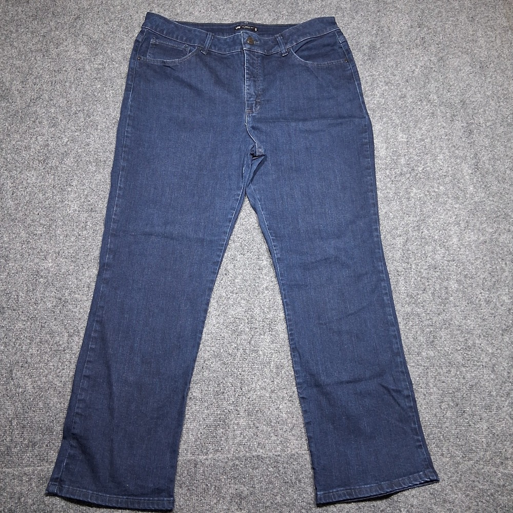 Lee Classic Fit Dark Wash Straight Leg Jeans Womens 18 Short Blue Stretch Denim